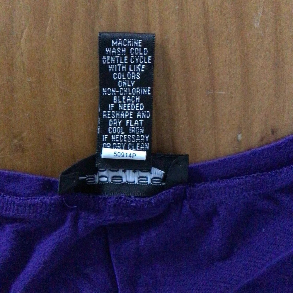 Spense Petite Purple Short Sleeve Ruched Top - Size PM - Picture 6 of 6